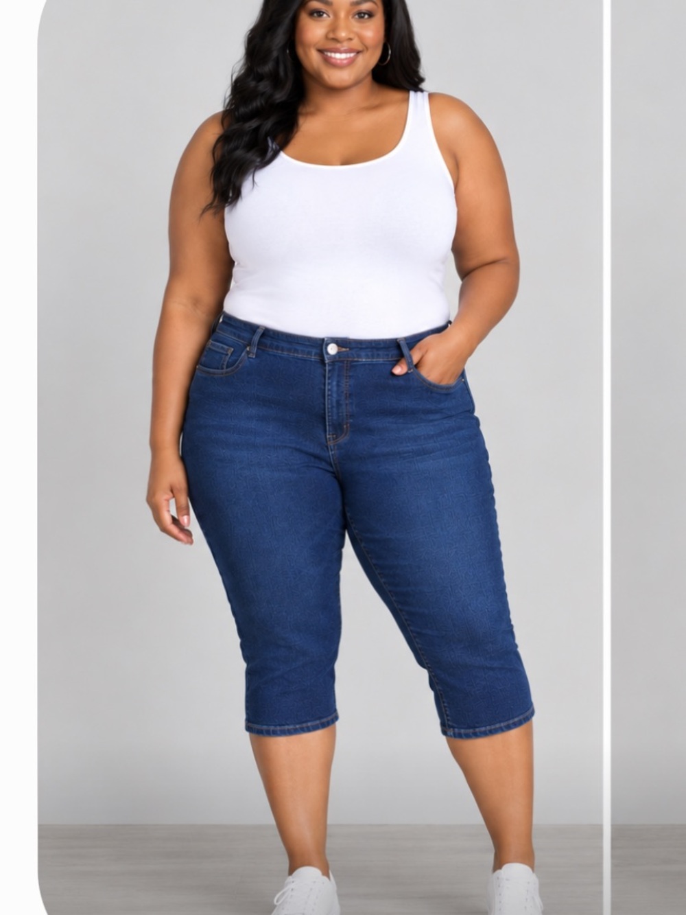 Lane Bryant Dark Blue Cropped Capri Jeans